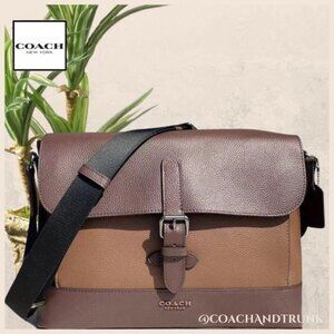 COACH Leather Hudson Tobacco and Mahogany Messenger / Laptop Bag NWT